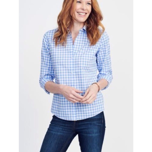NWT! UNTUCKit Rebeche Blue White Plaid Gingham Shirt 18 - Picture 1 of 6